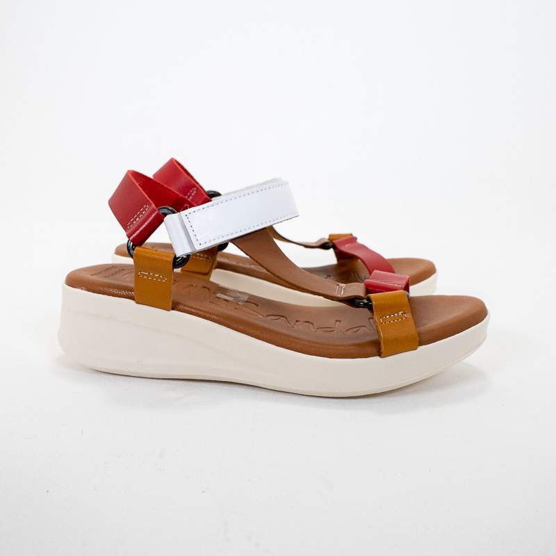 Oh! My Sandals - 4993 White/Red/Tan