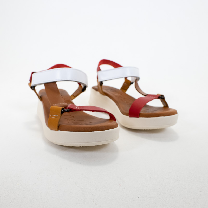 Oh! My Sandals - 4993 White/Red/Tan