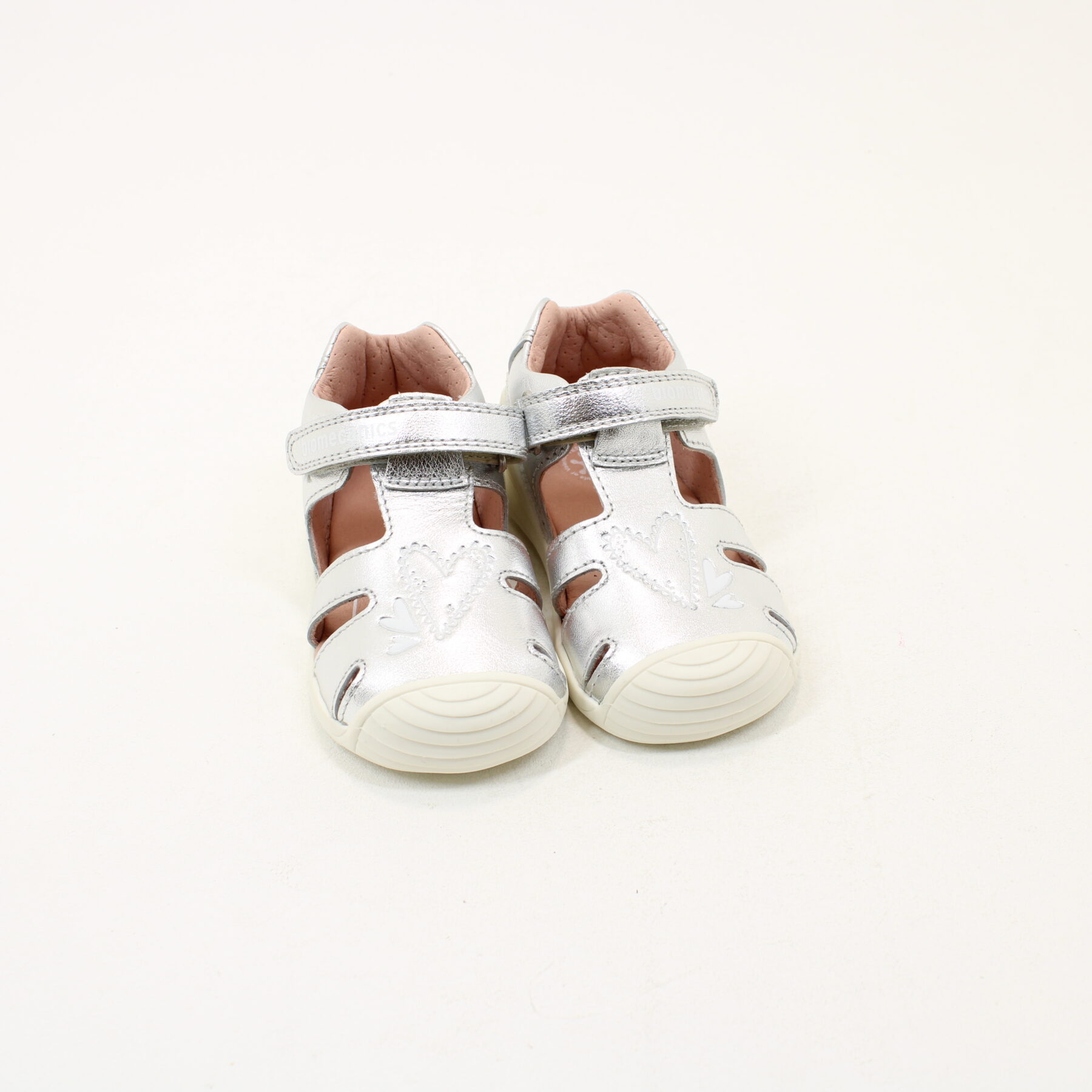 Biomecanics 242101 Sandali In Pelle Per Bambine E Ragazze, Punta Rinforzata, Chiusura In Velcro, Colore Cuori