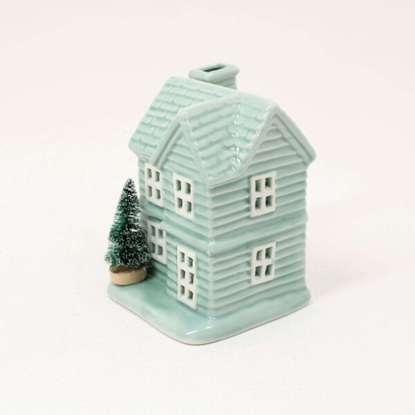 SHUDEHILL Village Pottery Sage Medium Christmas House Tealight 342342 - Image 4