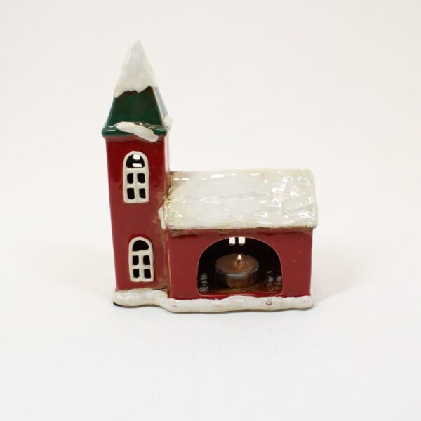 SHUDEHILL Village Pottery Christmas Church Tealight Large 310806 - Image 2