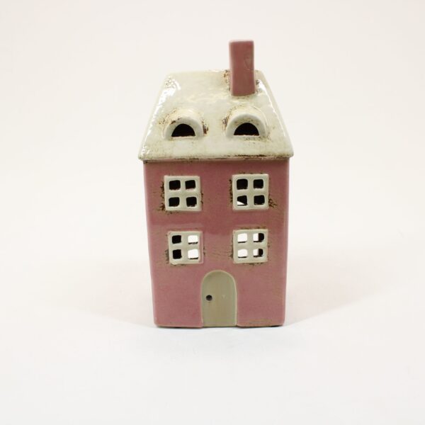 SHUDEHILL Village Pottery Tall Pink House Tealight 320006