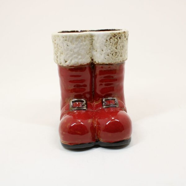 SHUDEHILL Village Pottery Santa Boot Flower Holder 321132 - Image 3