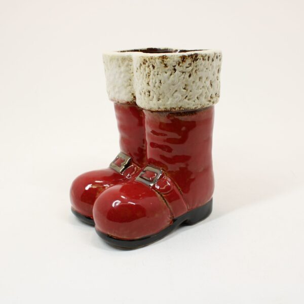 SHUDEHILL Village Pottery Santa Boot Flower Holder 321132 - Image 2