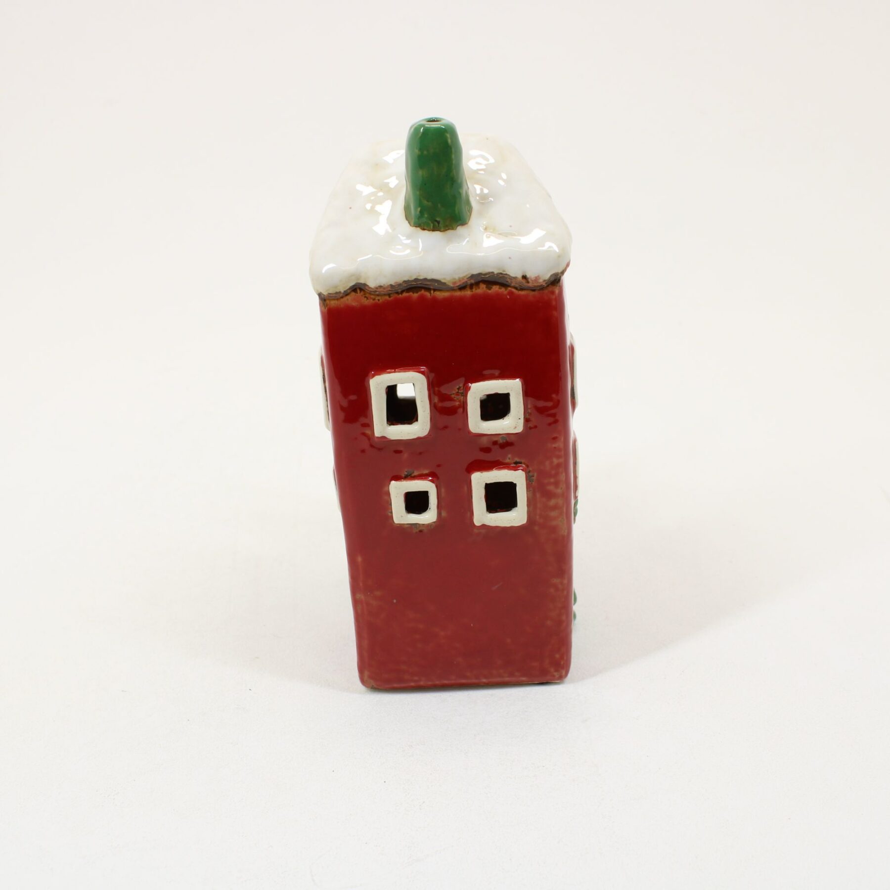 SHUDEHILL Village Pottery Christmas Red/Grey Two House Tealight 330942 - Image 4