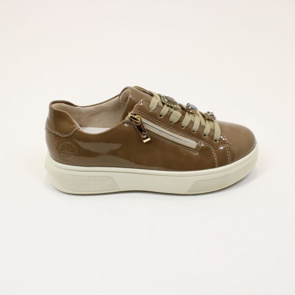 RIEKER Side Zip Trainers with Diamante M7702
