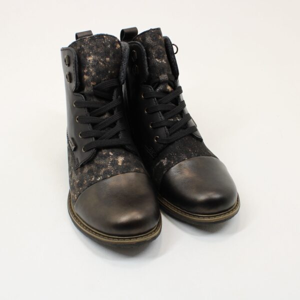 RIEKER Leather Water Resistant Zip & Lace Ankle Boots 74842 - Image 2