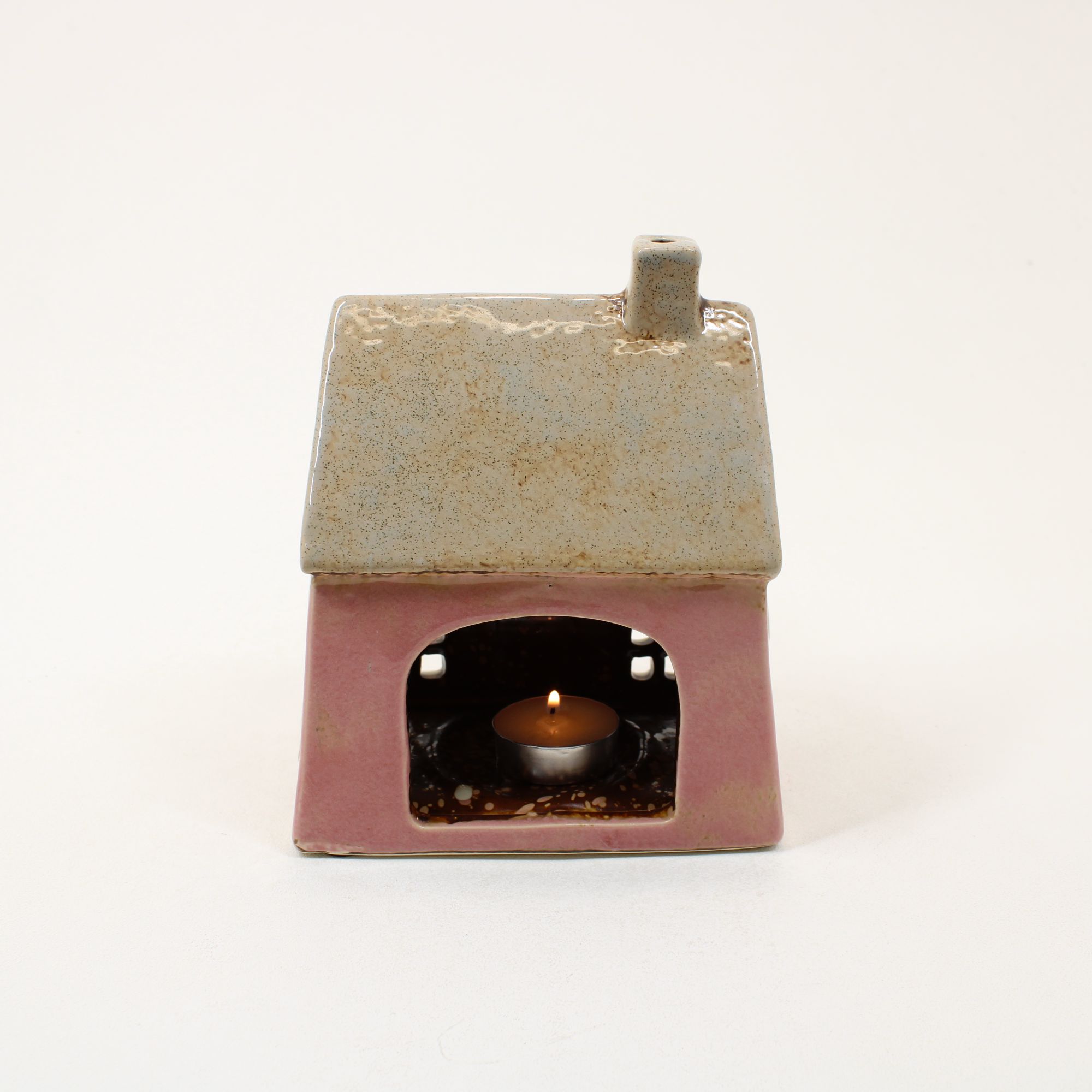 SHUDEHILL Village Pottery Dormer House Pink Tealight 331008 - Image 4