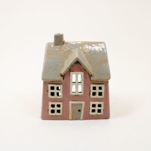 SHUDEHILL Village Pottery Dormer House Pink Tealight 331008