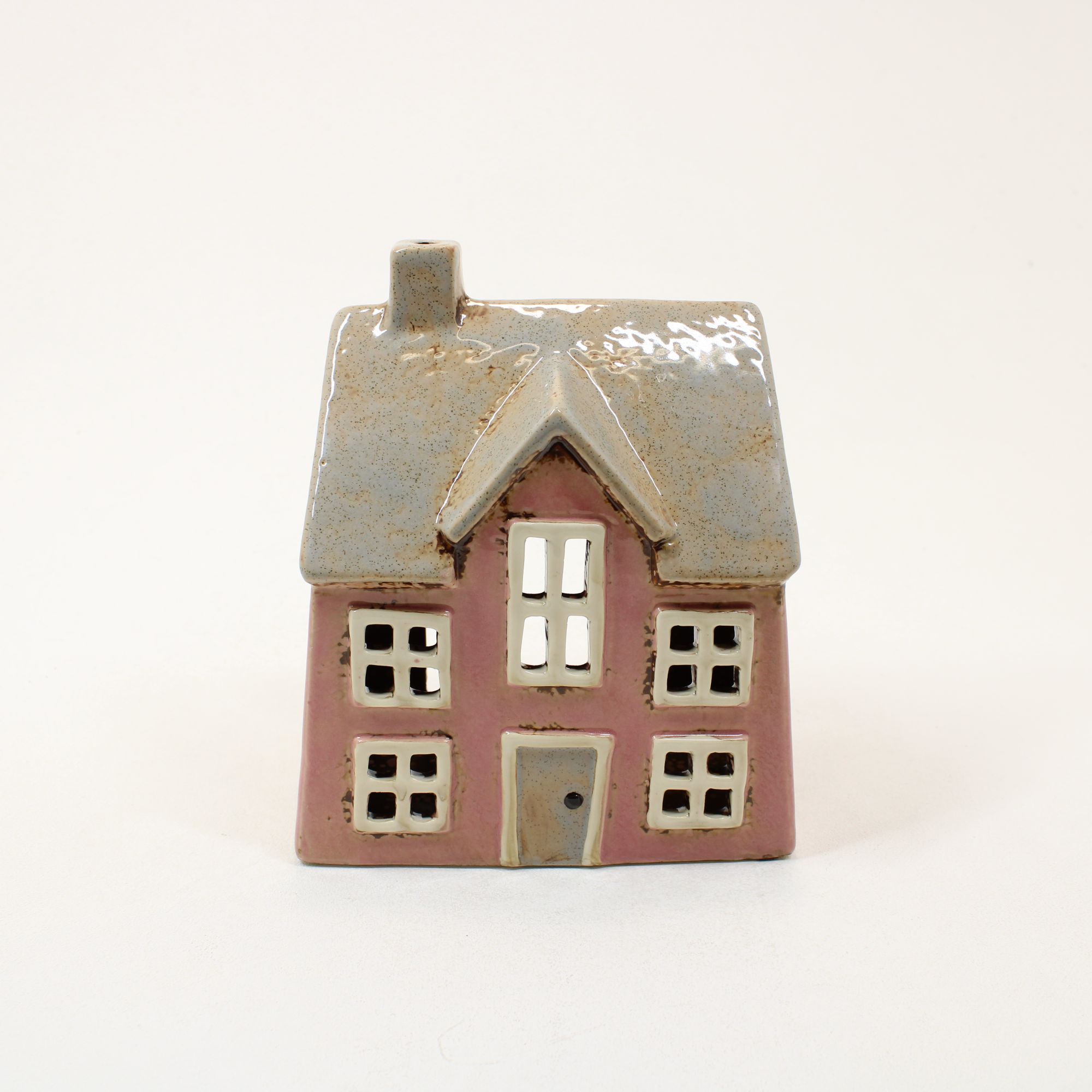 SHUDEHILL Village Pottery Dormer House Pink Tealight 331008