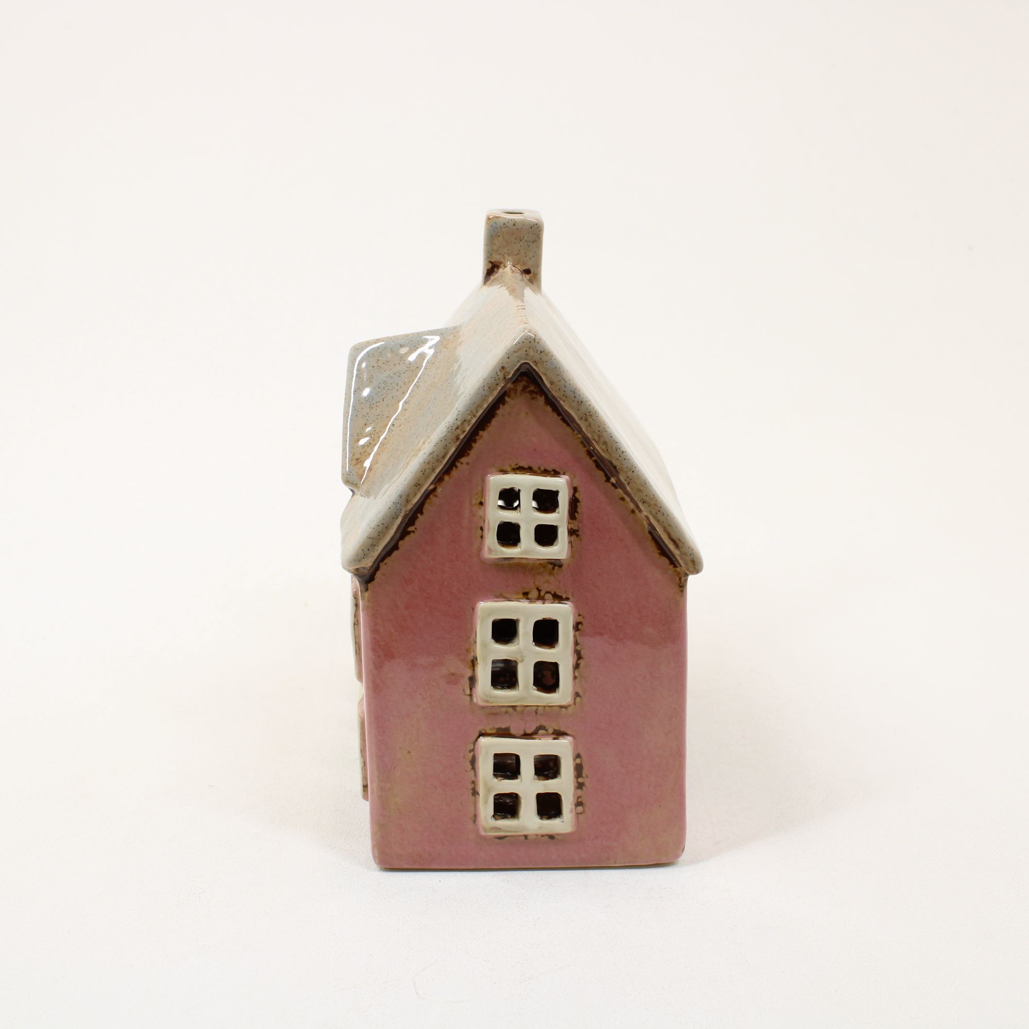 SHUDEHILL Village Pottery Dormer House Pink Tealight 331008 - Image 3