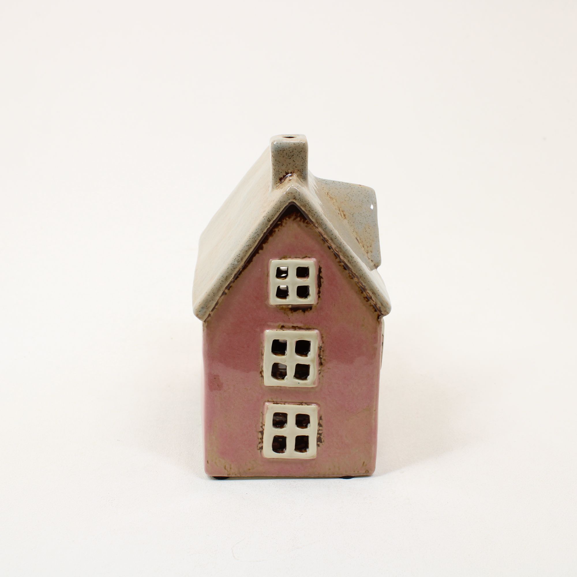 SHUDEHILL Village Pottery Dormer House Pink Tealight 331008 - Image 2
