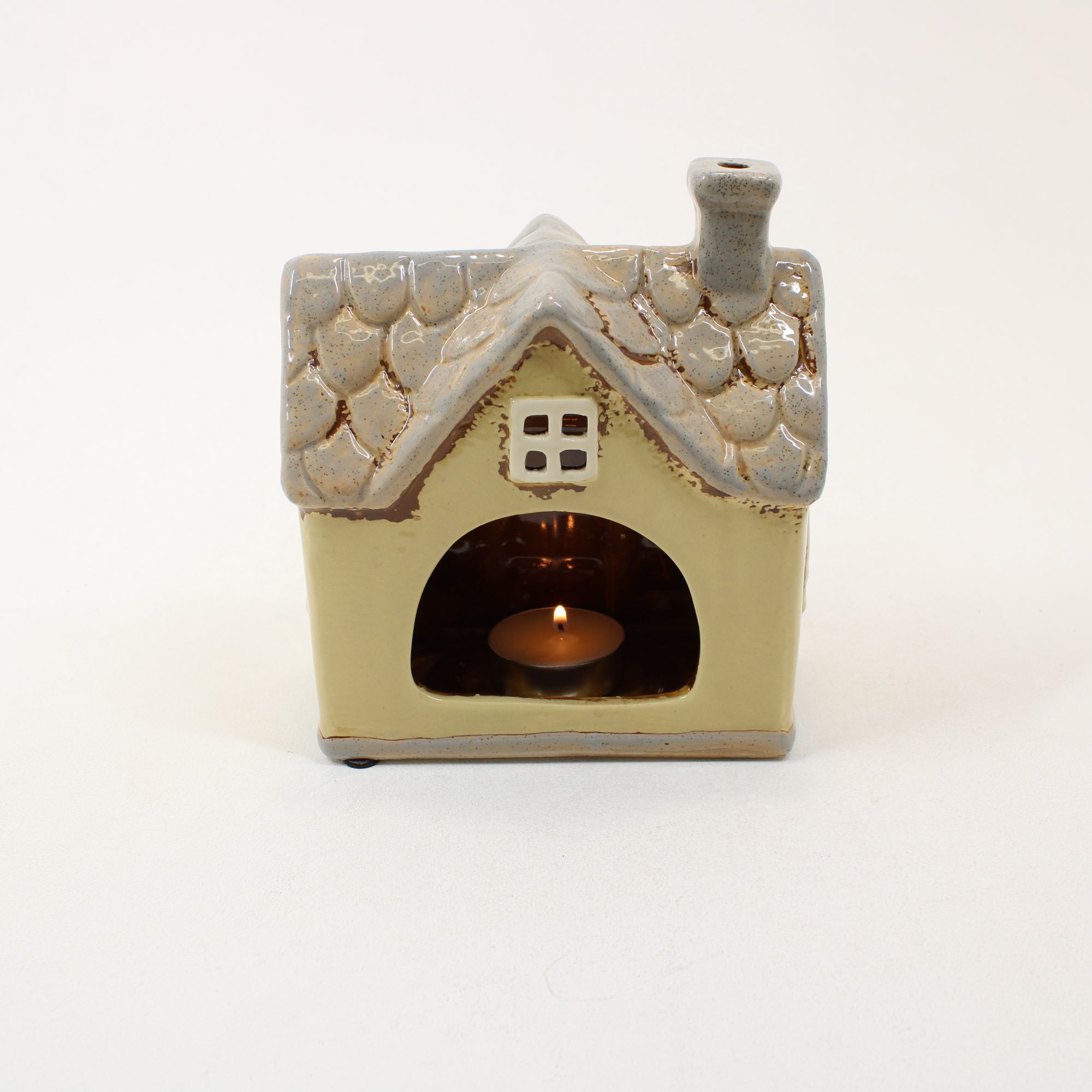 SHUDEHILL Village Pottery Garden House Light Grey Tealight 340287 - Image 2