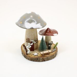 SHUDEHILL Folk Art Christmas Mushroom Double Tall 345571