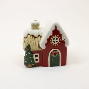 SHUDEHILL Village Pottery Christmas Round Window House Tealight 350201