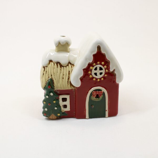 SHUDEHILL Village Pottery Christmas Round Window House Tealight 350201