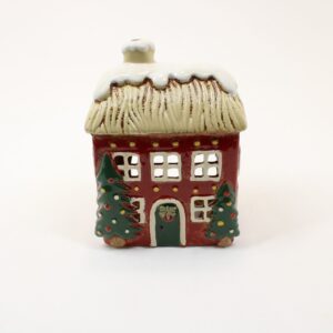 SHUDEHILL Village Pottery Christmas Thatched Roof House Tealight 350202