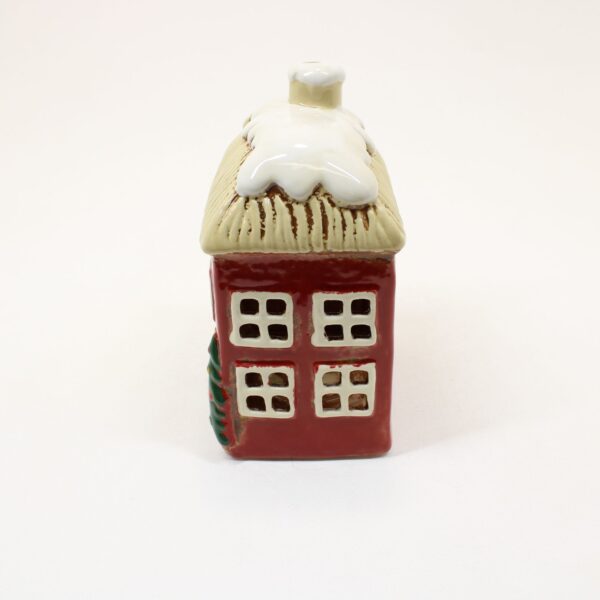 SHUDEHILL Village Pottery Christmas Thatched Roof House Tealight 350202 - Image 3