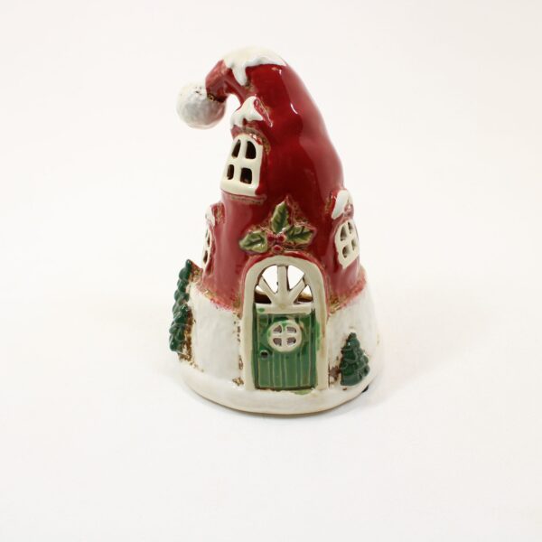 SHUDEHILL Village Pottery Christmas Santa Hat House Tealight 350211