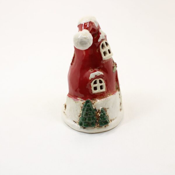 SHUDEHILL Village Pottery Christmas Santa Hat House Tealight 350211 - Image 2