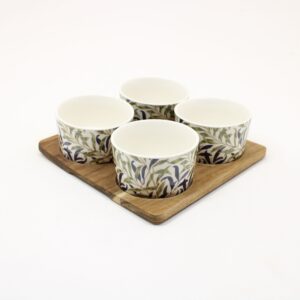 SHUDEHILL William Morris Willow Bough 4 Snack Bowls on Tray LP74942