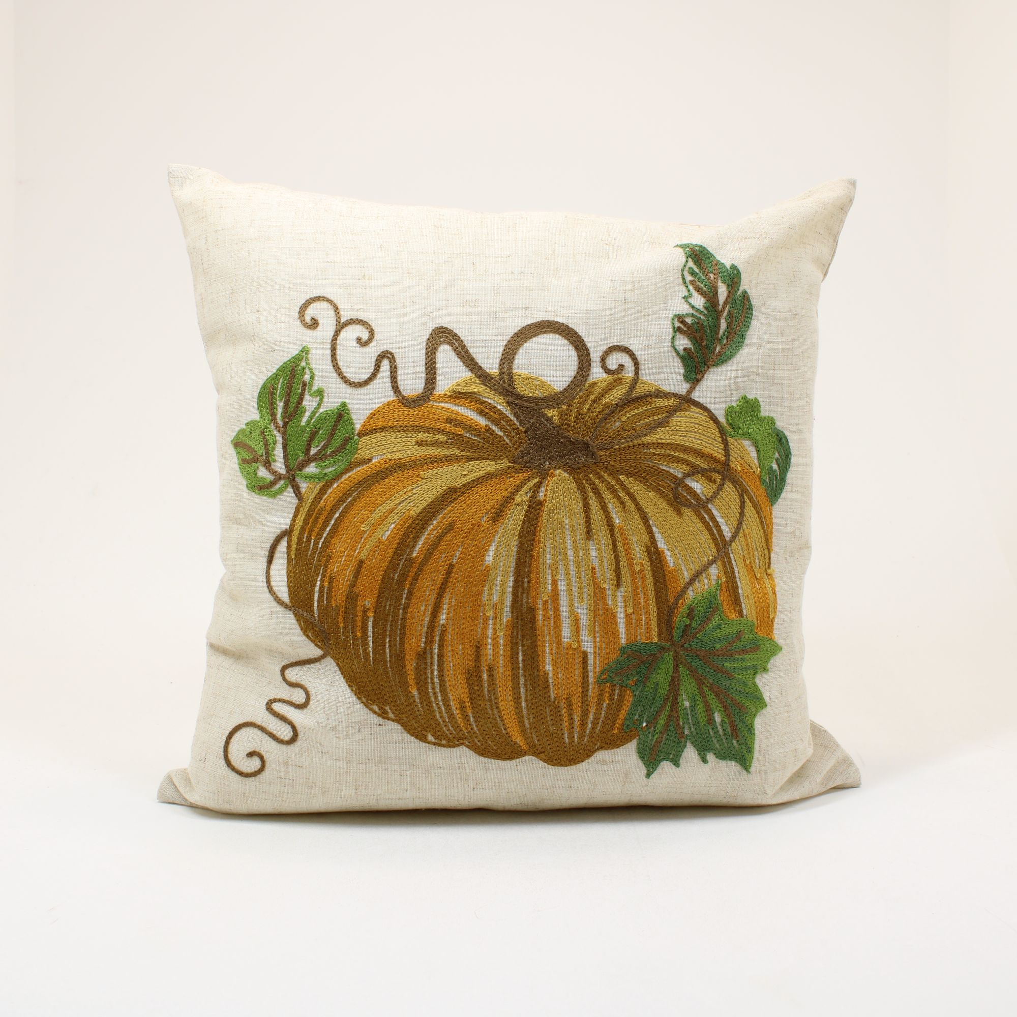 WALTON & CO Embroidered Pumpkin Cushion E