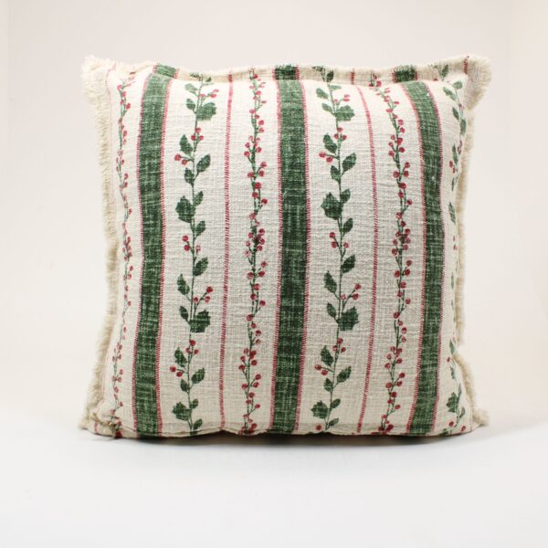 WALTON & CO Holly Berry Stripe Cushion HBSC - Image 2